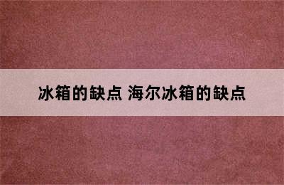 冰箱的缺点 海尔冰箱的缺点